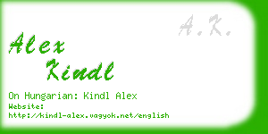 alex kindl business card